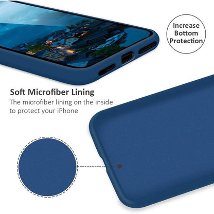 Husa protectie compatibila cu Apple iPhone XS Liquid Silicone Case Albastru inchis-4