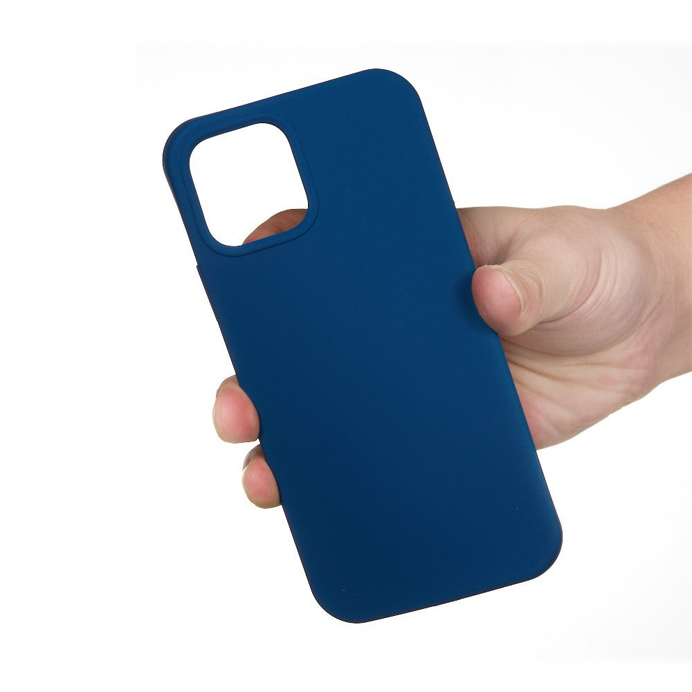 Husa protectie compatibila cu Apple iPhone XS Liquid Silicone Case Albastru inchis-11