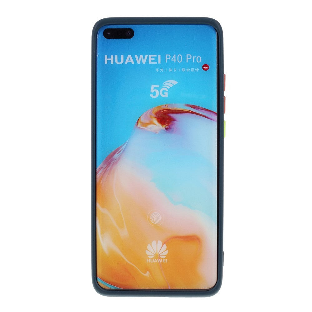 Husa protectie compatibila cu Huawei P40 Pro Liquid Silicone Case Albastru inchis-3