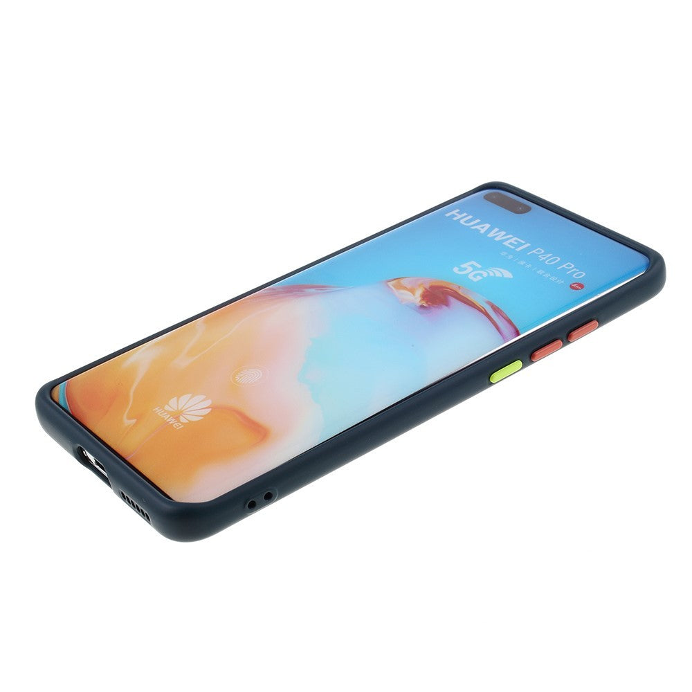 Husa protectie compatibila cu Huawei P40 Pro Liquid Silicone Case Albastru inchis-5