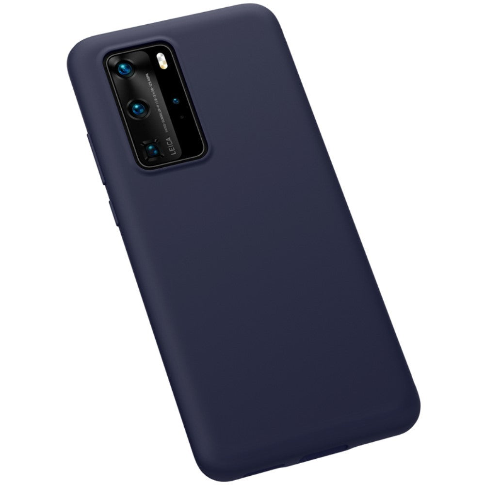 Husa protectie compatibila cu Huawei P40 Pro Liquid Silicone Case Albastru inchis-8