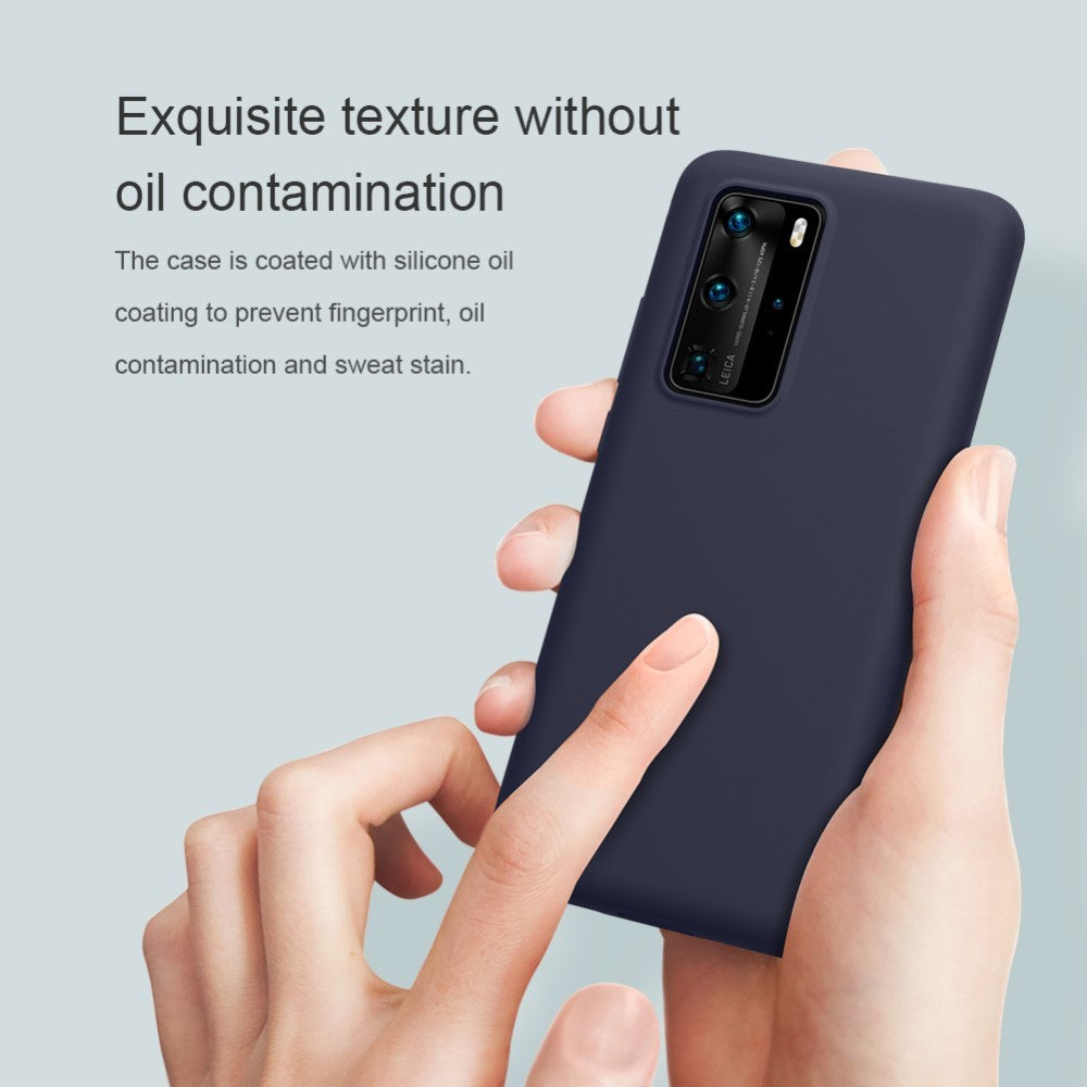 Husa protectie compatibila cu Huawei P40 Pro Liquid Silicone Case Albastru inchis-14