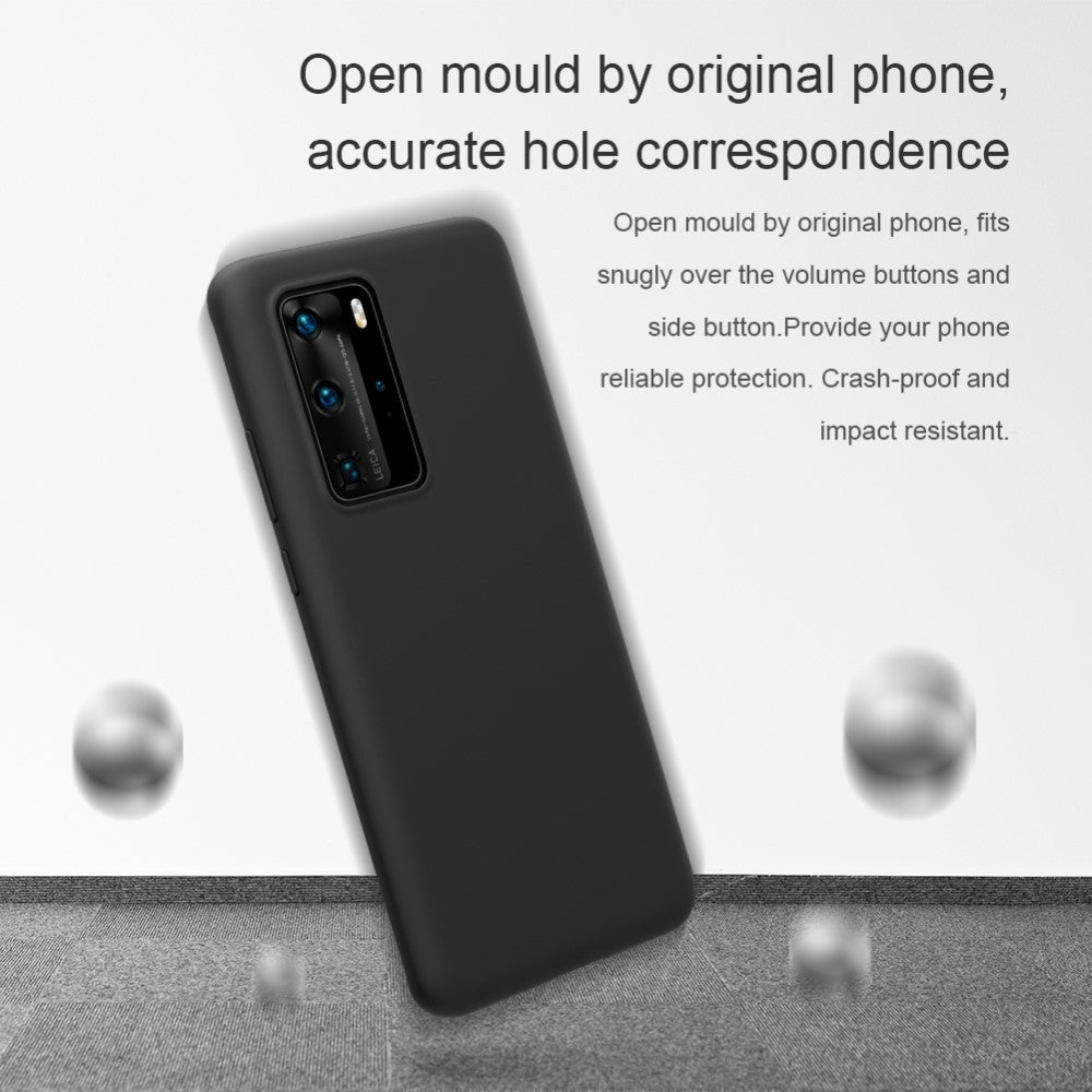 Husa protectie compatibila cu Huawei P40 Pro Liquid Silicone Case Albastru inchis-15