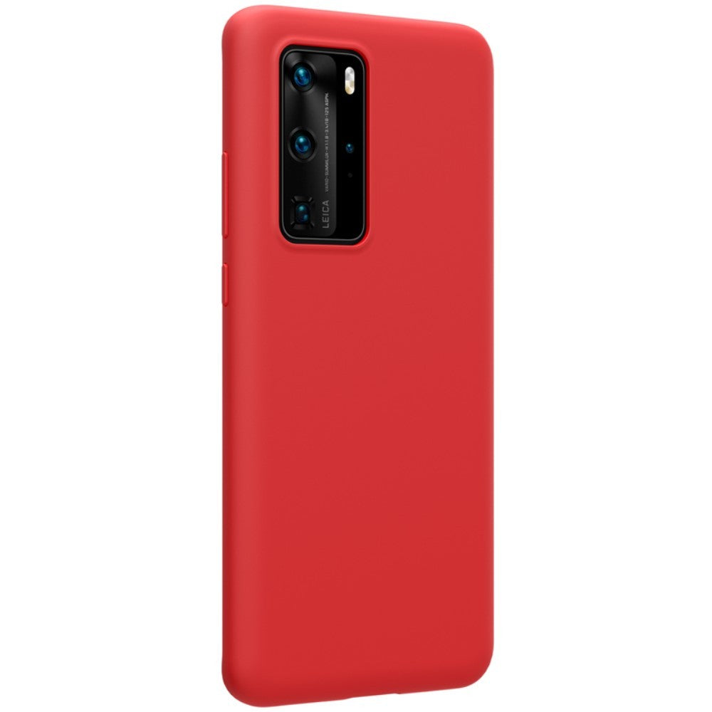 Husa protectie compatibila cu Huawei P40 Pro Liquid Silicone Case Rosu-3