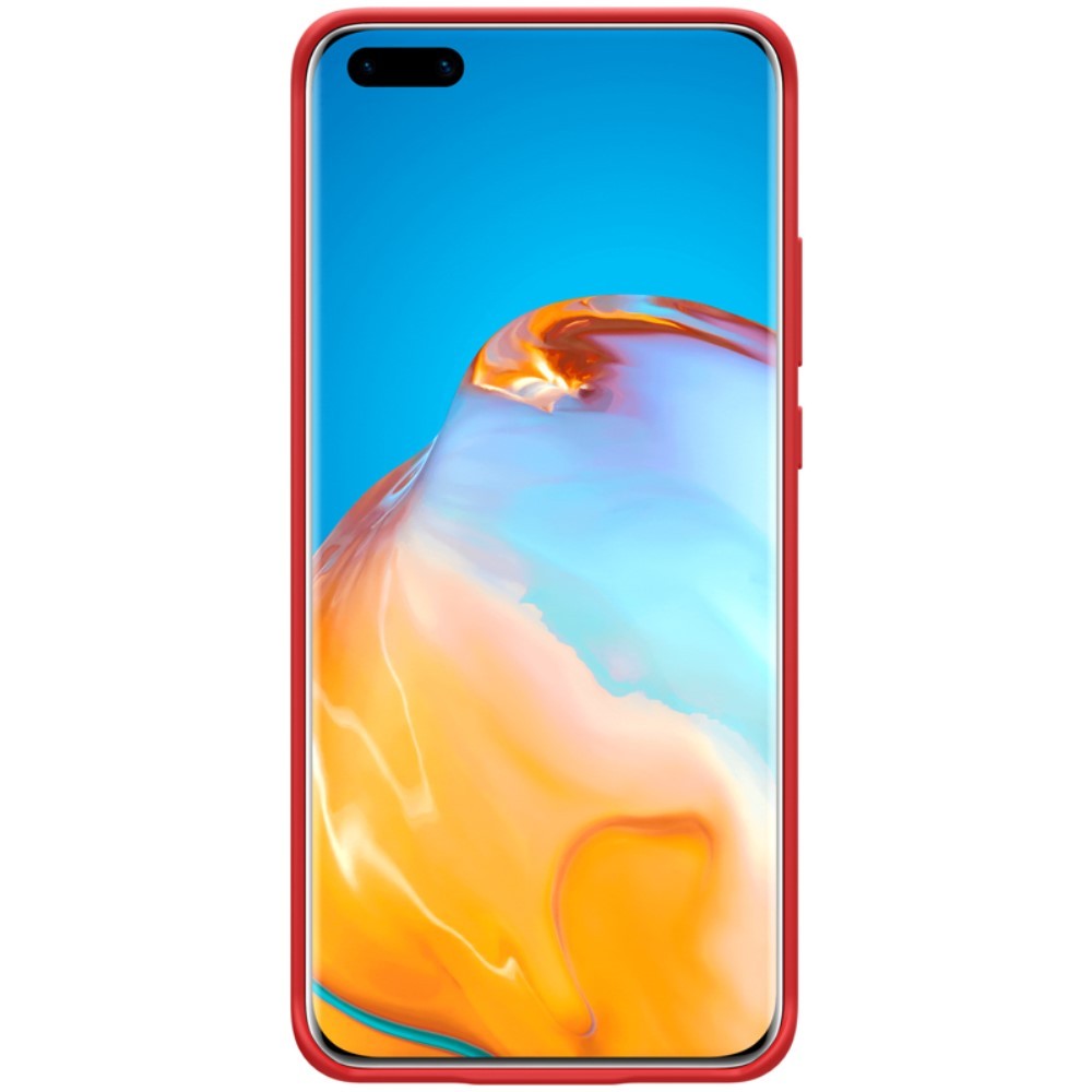 Husa protectie compatibila cu Huawei P40 Pro Liquid Silicone Case Rosu-4