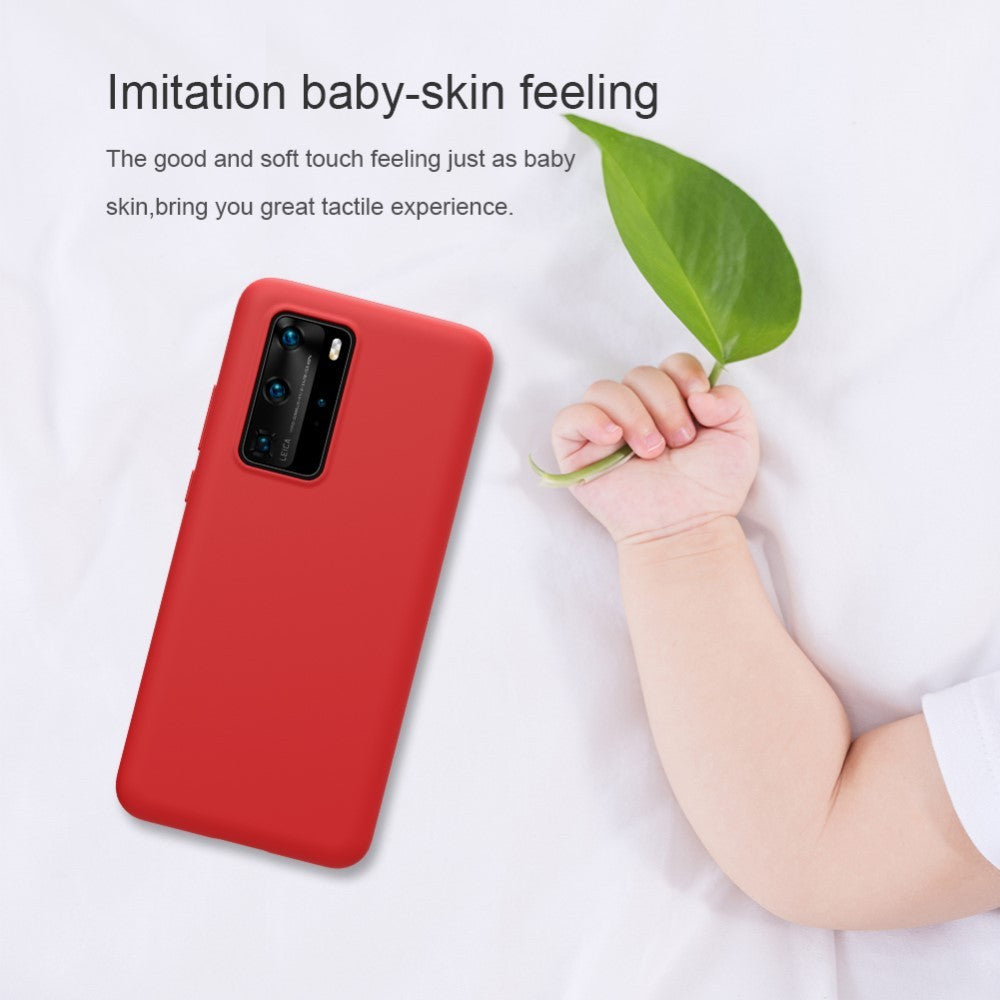Husa protectie compatibila cu Huawei P40 Pro Liquid Silicone Case Rosu-10