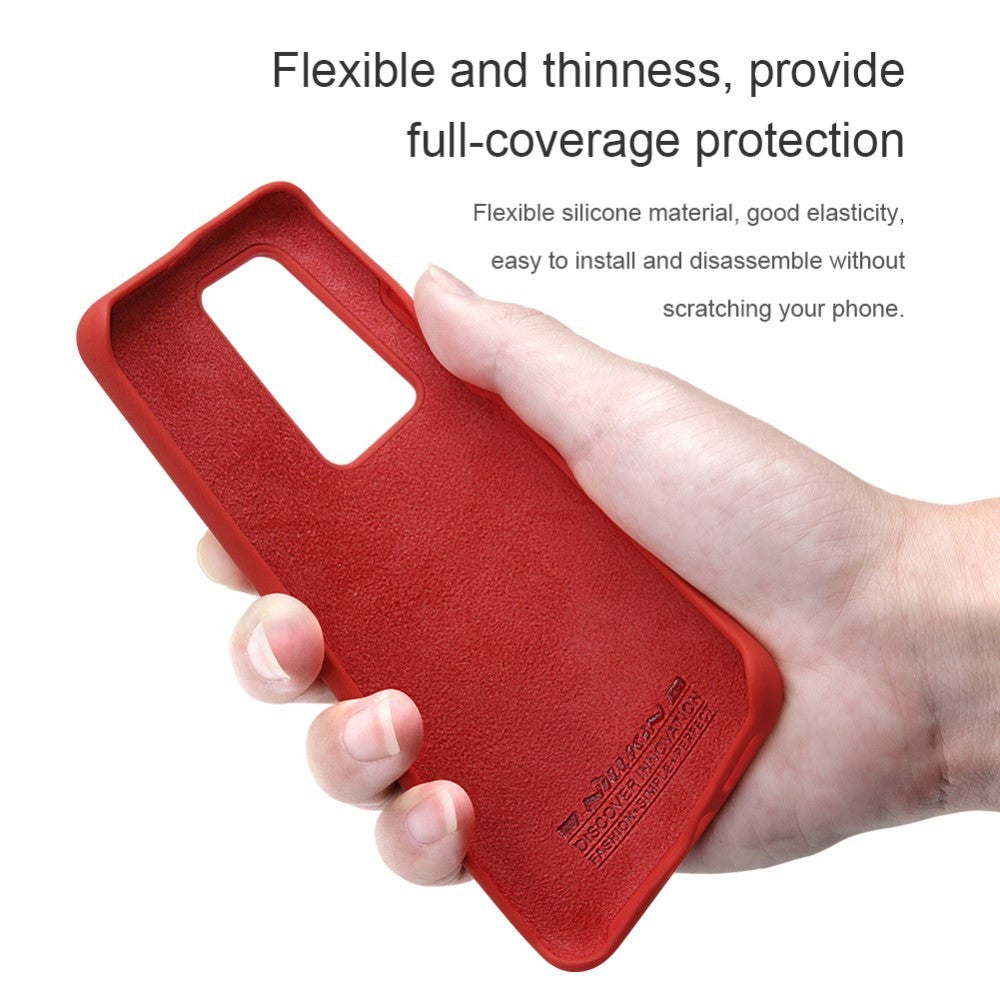 Husa protectie compatibila cu Huawei P40 Pro Liquid Silicone Case Rosu-11