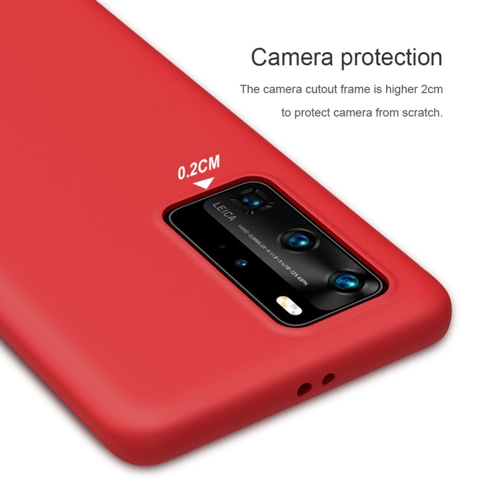 Husa protectie compatibila cu Huawei P40 Pro Liquid Silicone Case Rosu-12