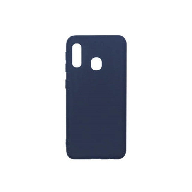 Husa protectie compatibila cu Samsung A20E Liquid Silicone Case Albastru inchis-2