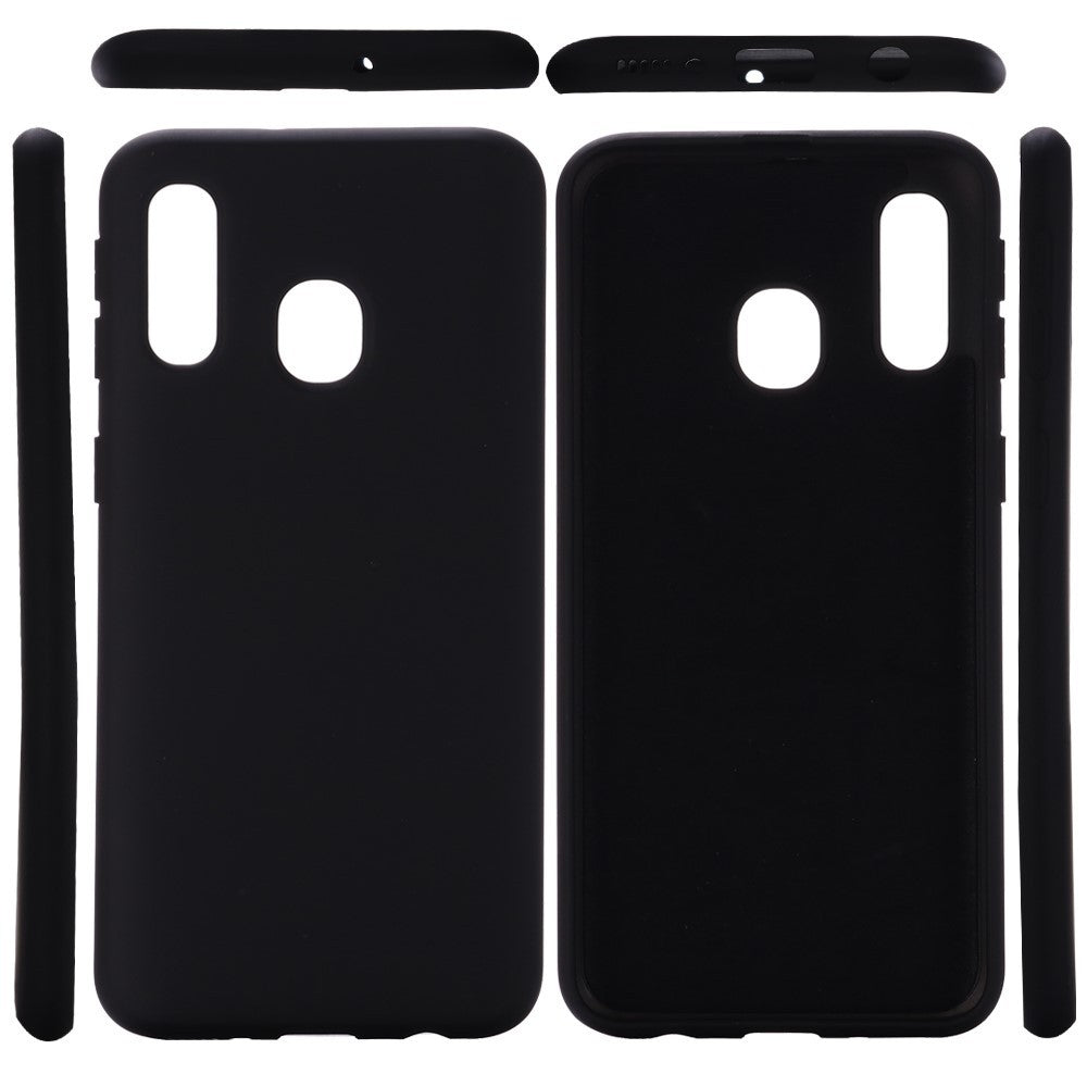 Husa protectie compatibila cu Samsung A20E Liquid Silicone Case Negru-1