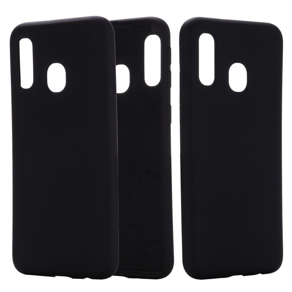 Husa protectie compatibila cu Samsung A20E Liquid Silicone Case Negru-2