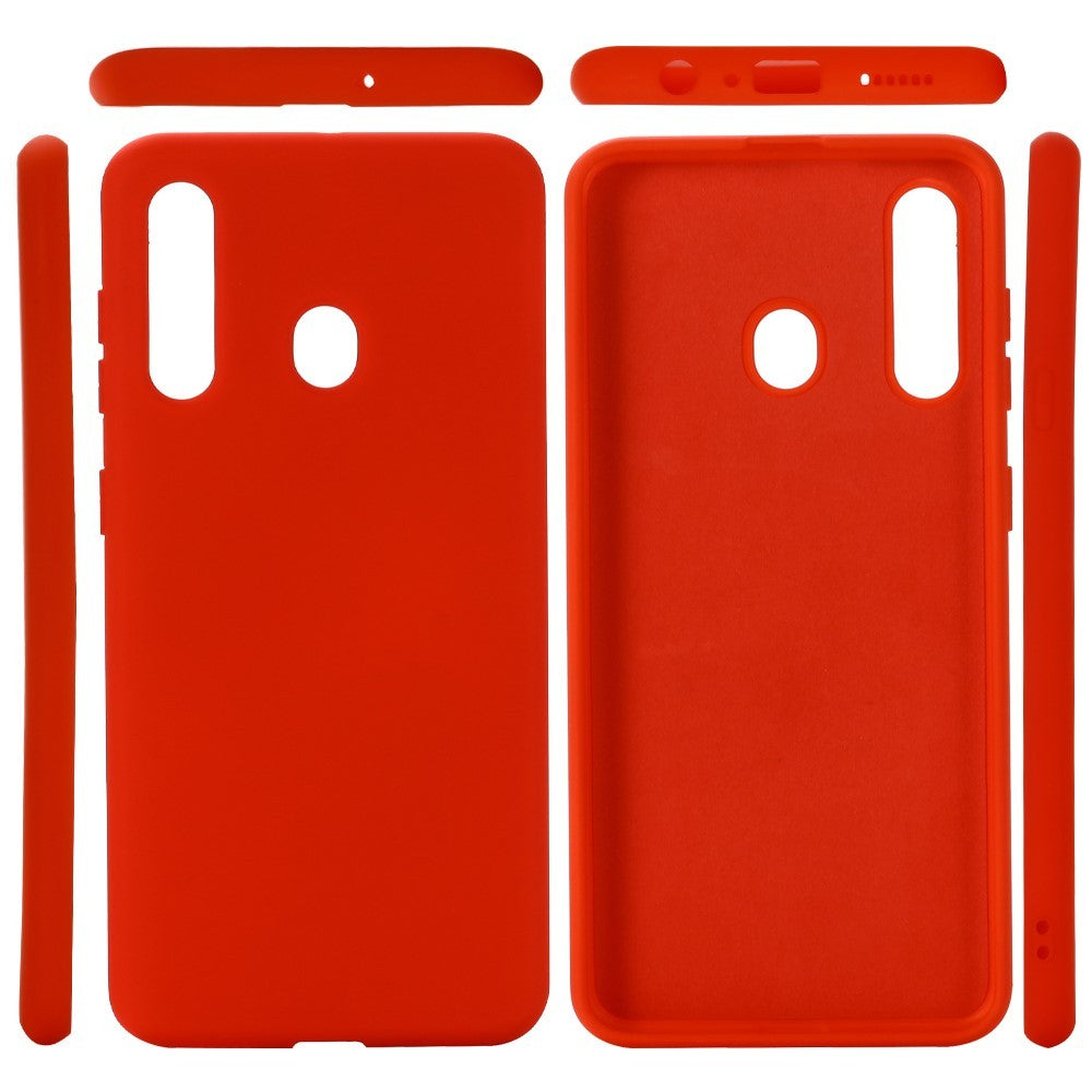 Husa protectie compatibila cu Samsung A20E Liquid Silicone Case Rosu-2