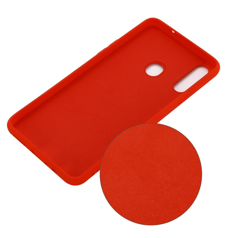 Husa protectie compatibila cu Samsung A20E Liquid Silicone Case Rosu-3