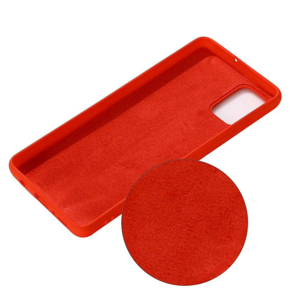 Husa protectie compatibila cu Samsung A71 Liquid Silicone Case Rosu-2