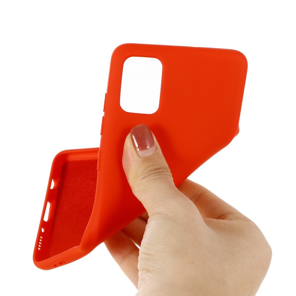 Husa protectie compatibila cu Samsung A71 Liquid Silicone Case Rosu-3