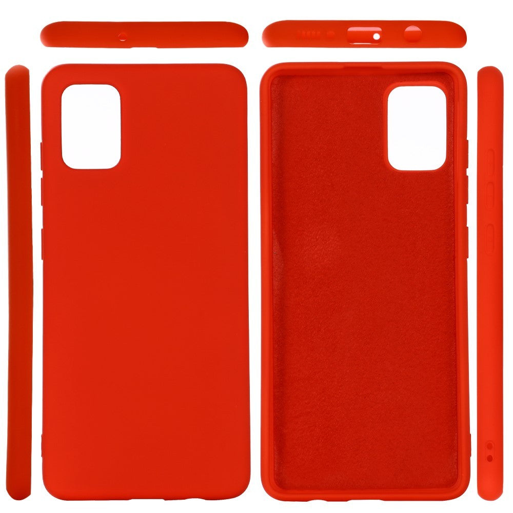 Husa protectie compatibila cu Samsung A71 Liquid Silicone Case Rosu-5