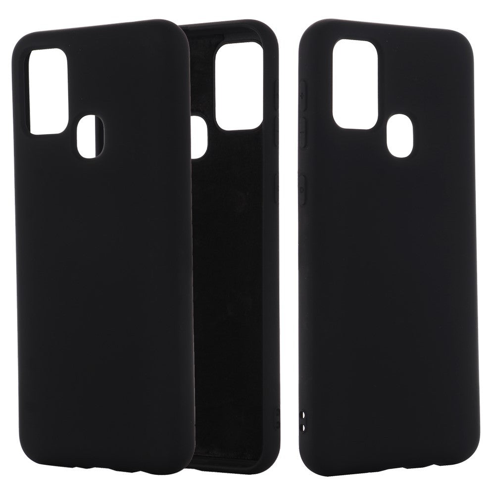 Husa protectie compatibila cu Samsung Galaxy A21S Liquid Silicone Case Negru-1