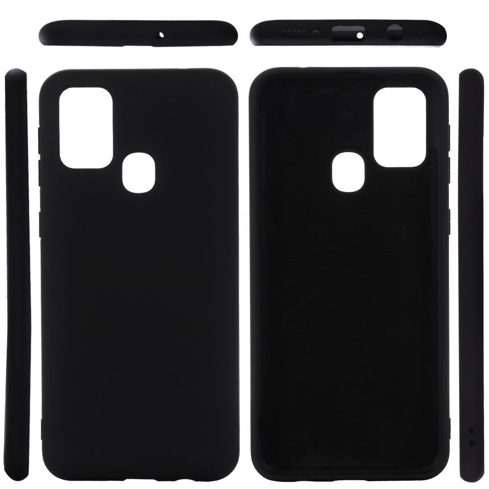 Husa protectie compatibila cu Samsung Galaxy A21S Liquid Silicone Case Negru-2