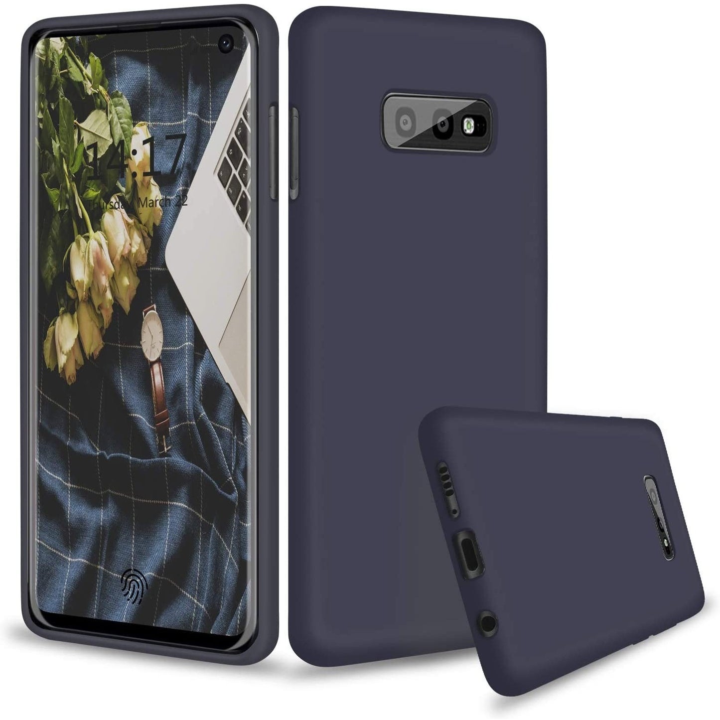 Husa protectie compatibila cu Samsung S10 E Liquid Silicone Case Albastru inchis-5