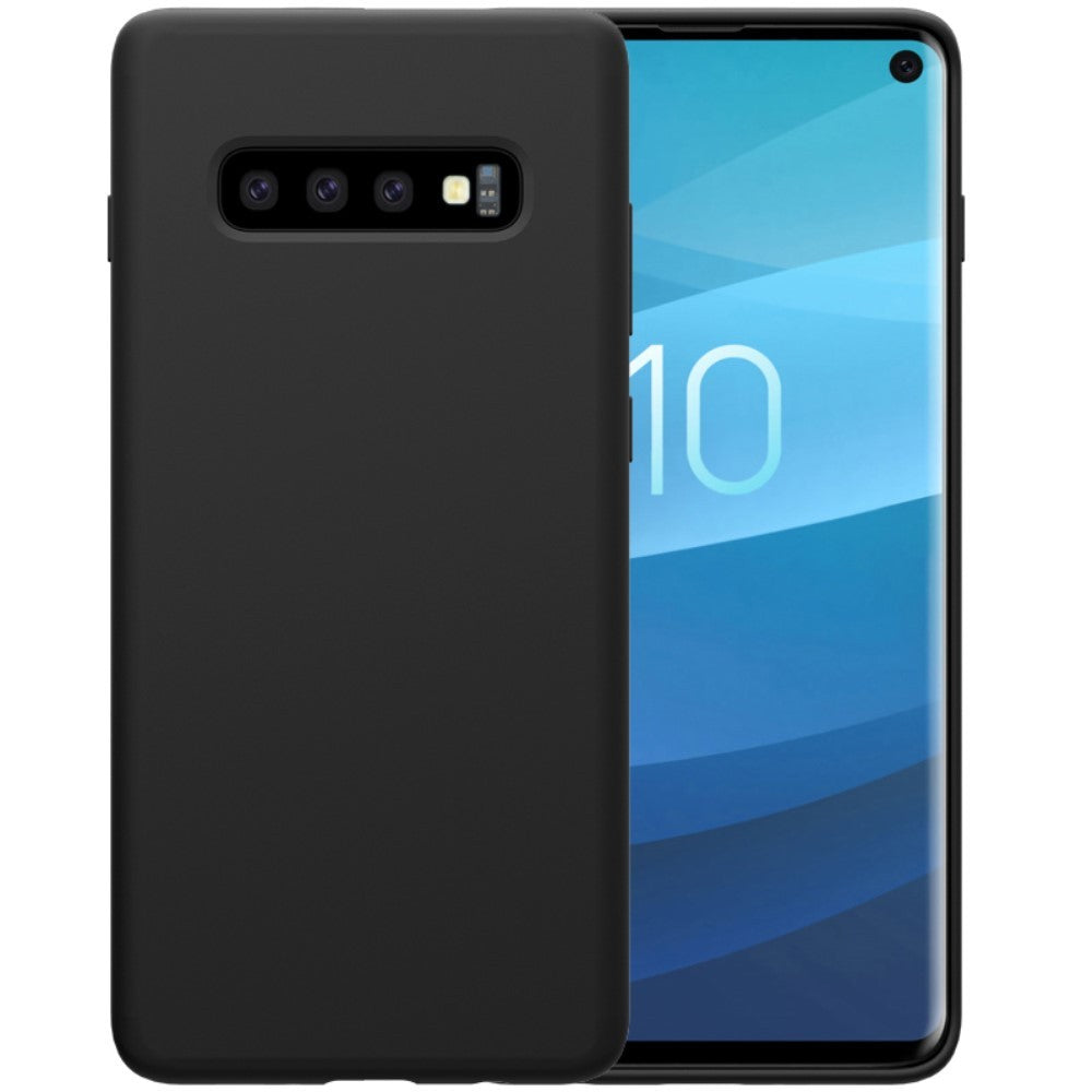 Husa protectie compatibila cu Samsung S10 Liquid Silicone Case Negru-0