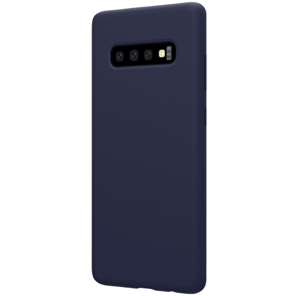 Husa protectie compatibila cu Samsung S10 Plus Liquid Silicone Case Albastru inchis-2