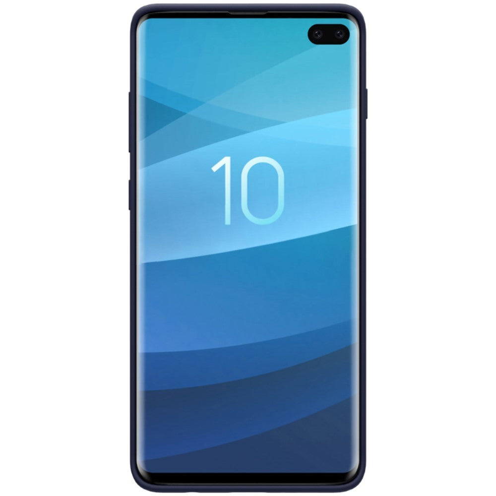 Husa protectie compatibila cu Samsung S10 Plus Liquid Silicone Case Albastru inchis-3