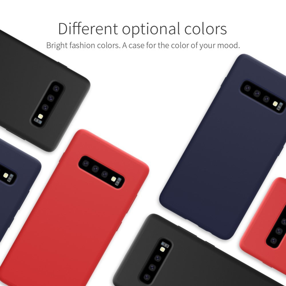 Husa protectie compatibila cu Samsung S10 Plus Liquid Silicone Case Albastru inchis-5