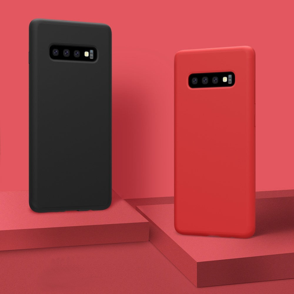 Husa protectie compatibila cu Samsung S10 Plus Liquid Silicone Case Albastru inchis-6