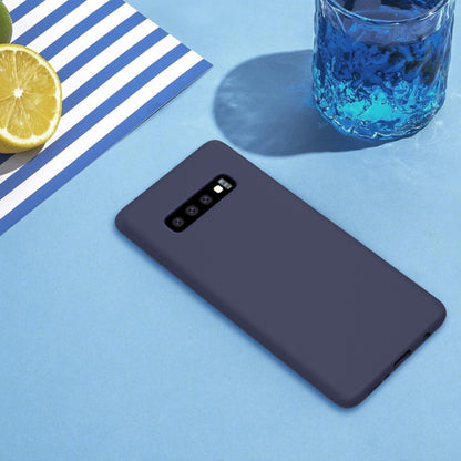 Husa protectie compatibila cu Samsung S10 Plus Liquid Silicone Case Albastru inchis-7