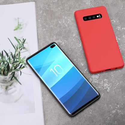 Husa protectie compatibila cu Samsung S10 Plus Liquid Silicone Case Albastru inchis-8
