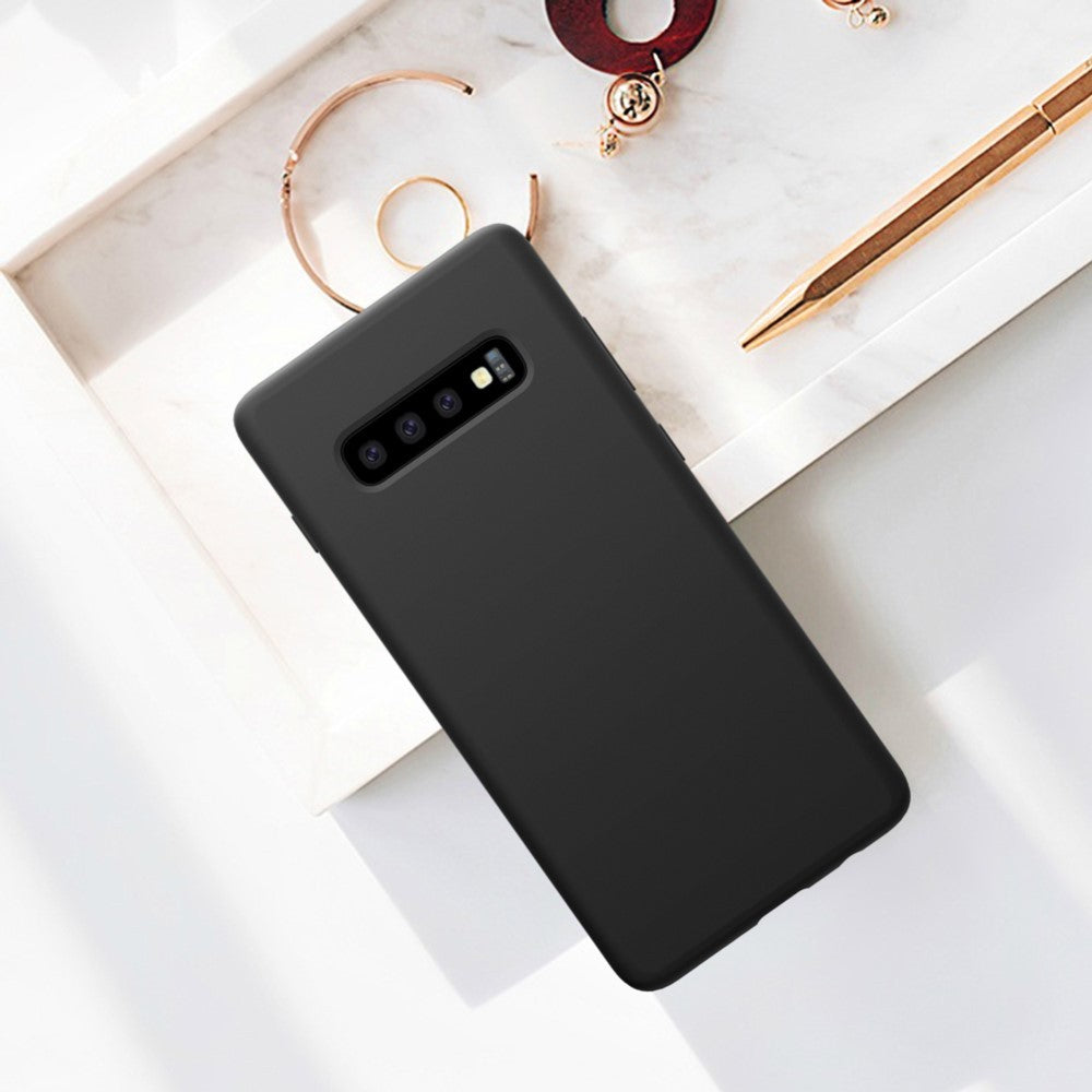 Husa protectie compatibila cu Samsung S10 Plus Liquid Silicone Case Albastru inchis-9