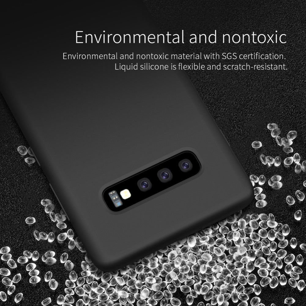 Husa protectie compatibila cu Samsung S10 Plus Liquid Silicone Case Albastru inchis-11