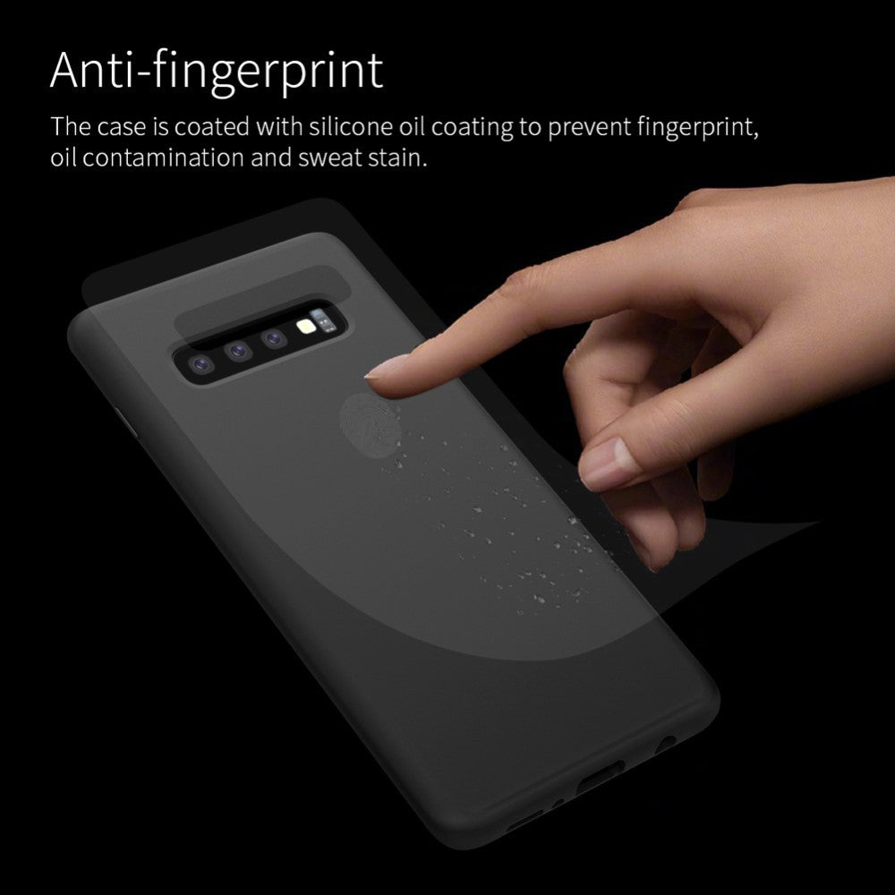 Husa protectie compatibila cu Samsung S10 Plus Liquid Silicone Case Albastru inchis-12