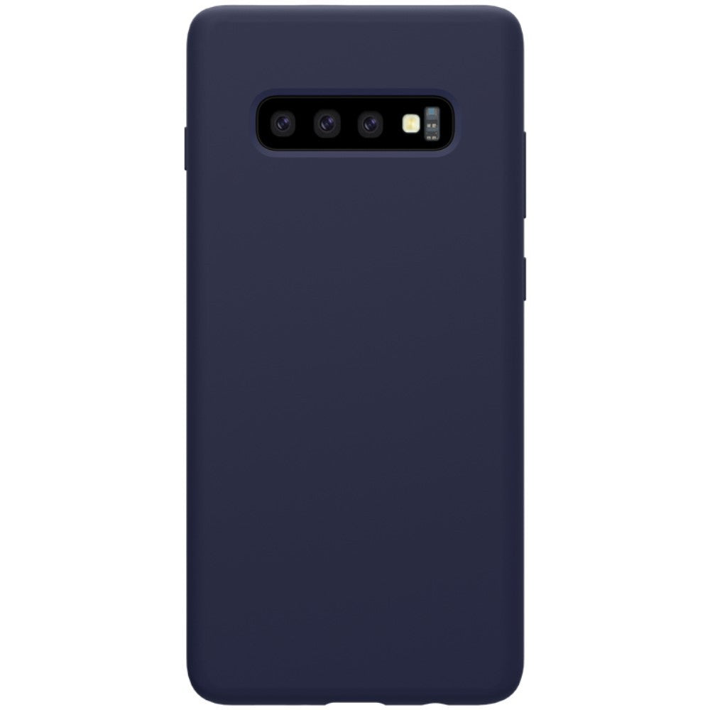 Husa protectie compatibila cu Samsung S10 Plus Liquid Silicone Case Albastru inchis-0