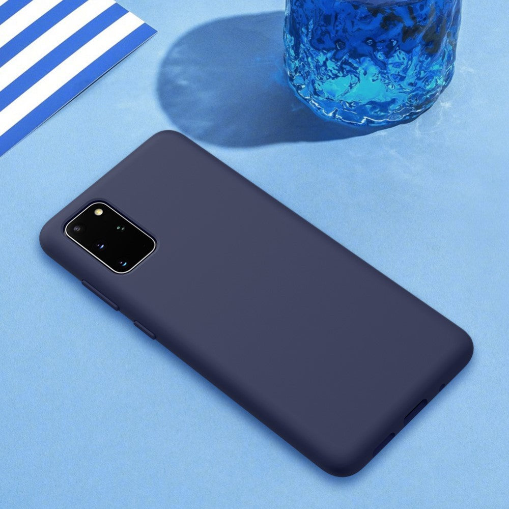 Husa protectie compatibila cu Samsung S20 Liquid Silicone Case Albastru inchis-7