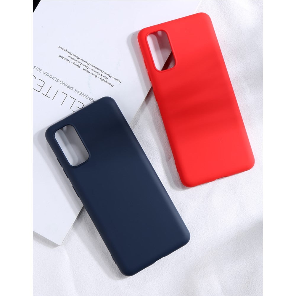 Husa protectie compatibila cu Samsung S20 Plus Liquid Silicone Case Albastru inchis-12