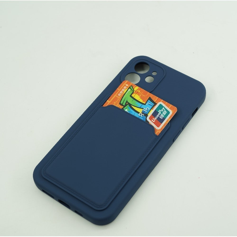 Husa protectie cu suport card compatibila cu Samsung A12 Albastru inchis-6