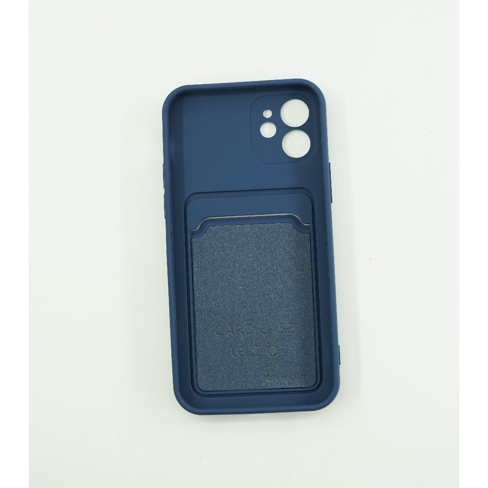 Husa protectie cu suport card compatibila cu Samsung A12 Albastru inchis-8