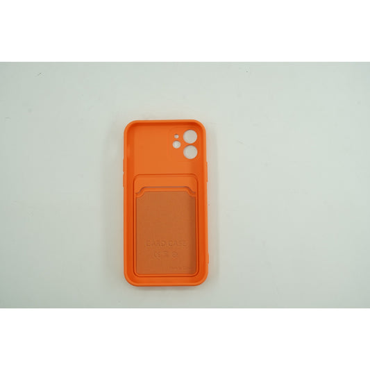Husa protectie cu suport card compatibila cu Samsung A12 Portocaliu-1