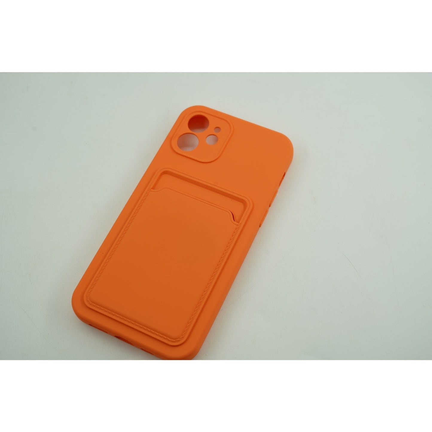 Husa protectie cu suport card compatibila cu Samsung A12 Portocaliu-3