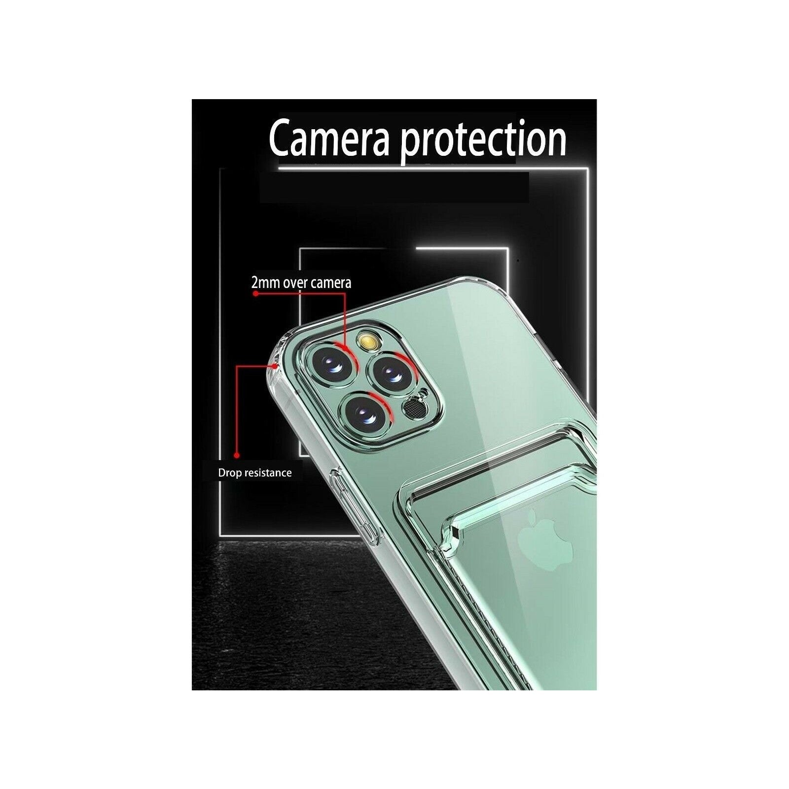 Husa protectie cu suport card compatibila cu Samsung A32 5G Transparent-4