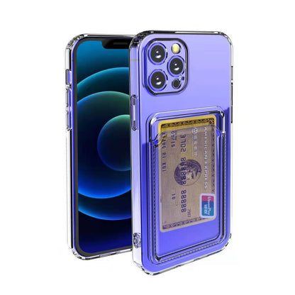 Husa protectie cu suport card compatibila cu Samsung A32 5G Transparent-6