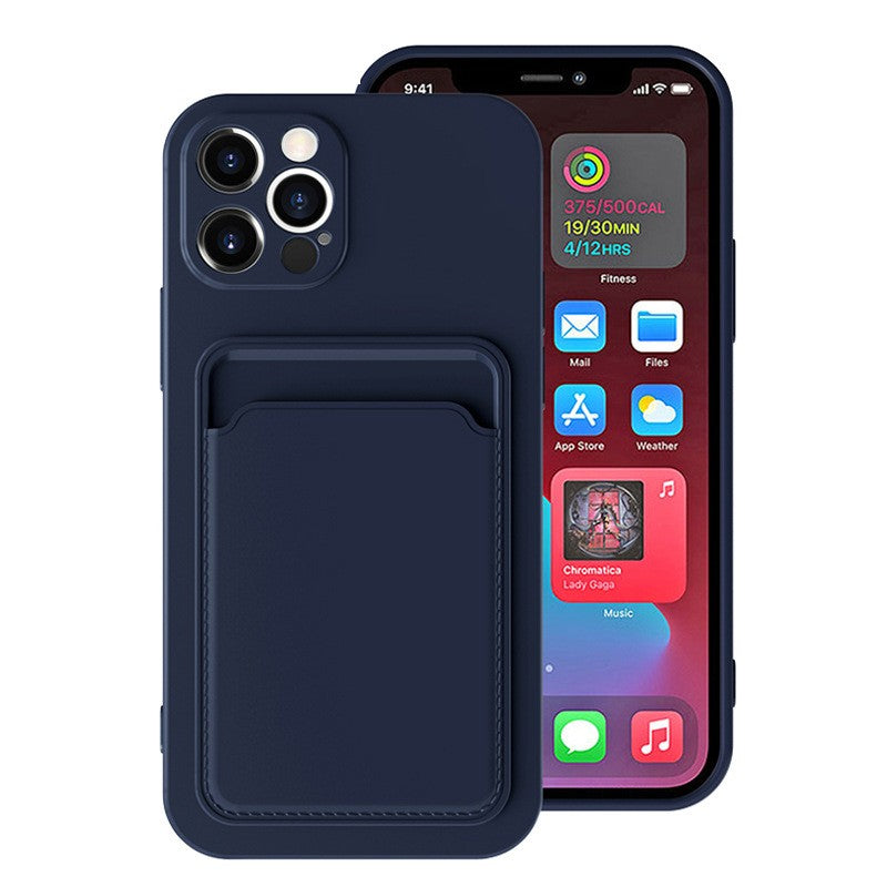Husa protectie cu suport card compatibila cu Samsung A72 Albastru inchis-5