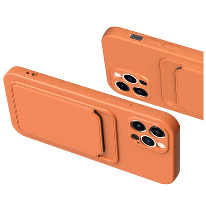 Husa protectie cu suport card compatibila cu Samsung A72 Portocaliu-10