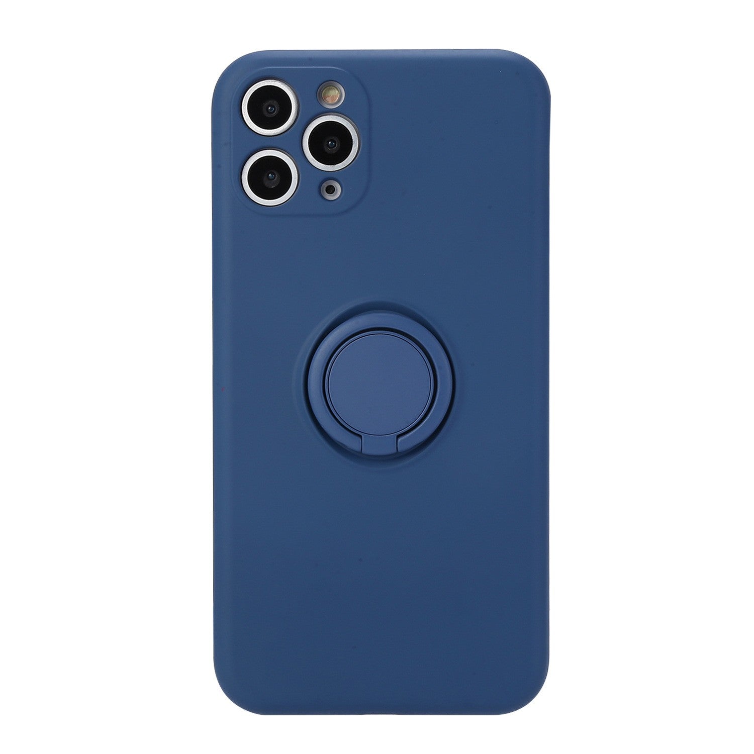 Husa protectie Flippy compatibila cu Apple iPhone 11 Liquid Silicone Ring cu suport rotativ Albastru-0