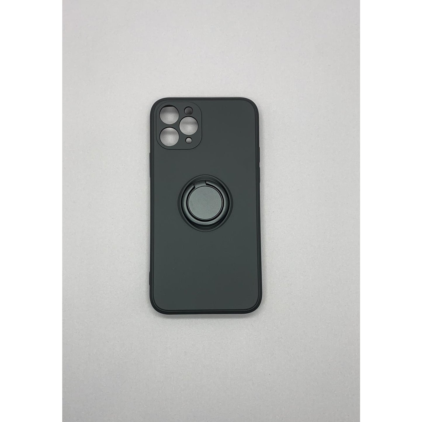 Husa protectie Flippy compatibila cu Apple iPhone 11 Pro Liquid Silicone Ring cu suport rotativ Negru-7