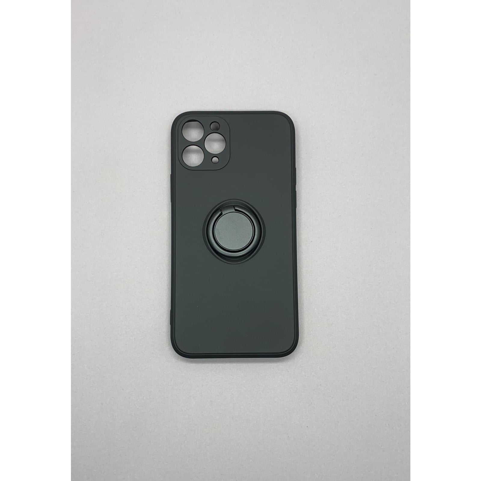 Husa protectie Flippy compatibila cu Apple iPhone 11 Pro Liquid Silicone Ring cu suport rotativ Negru-7