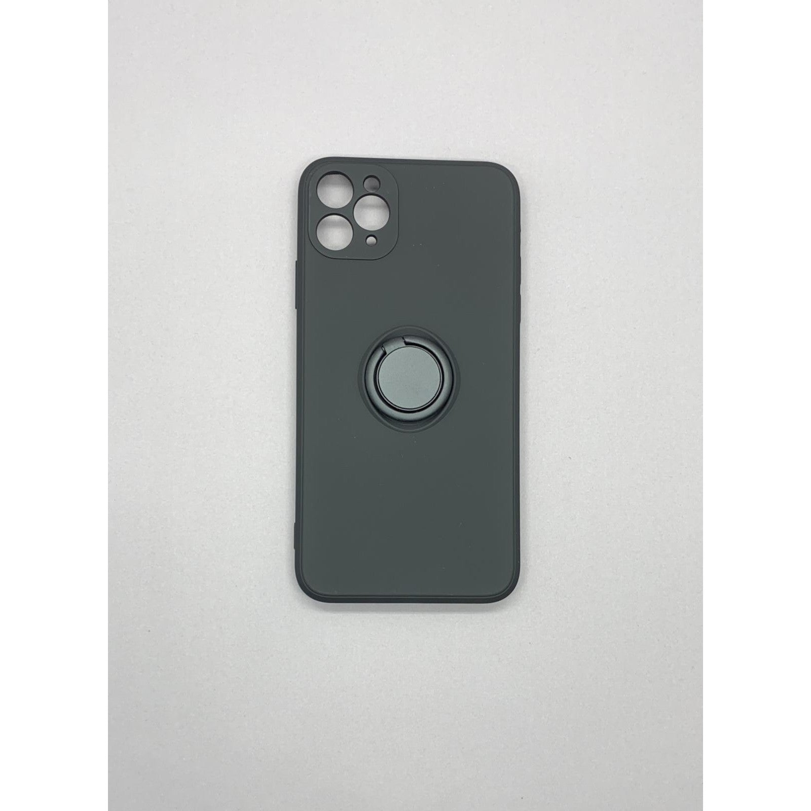 Husa protectie Flippy compatibila cu Apple iPhone 11 Pro Max Liquid Silicone Ring cu suport rotativ Negru-8