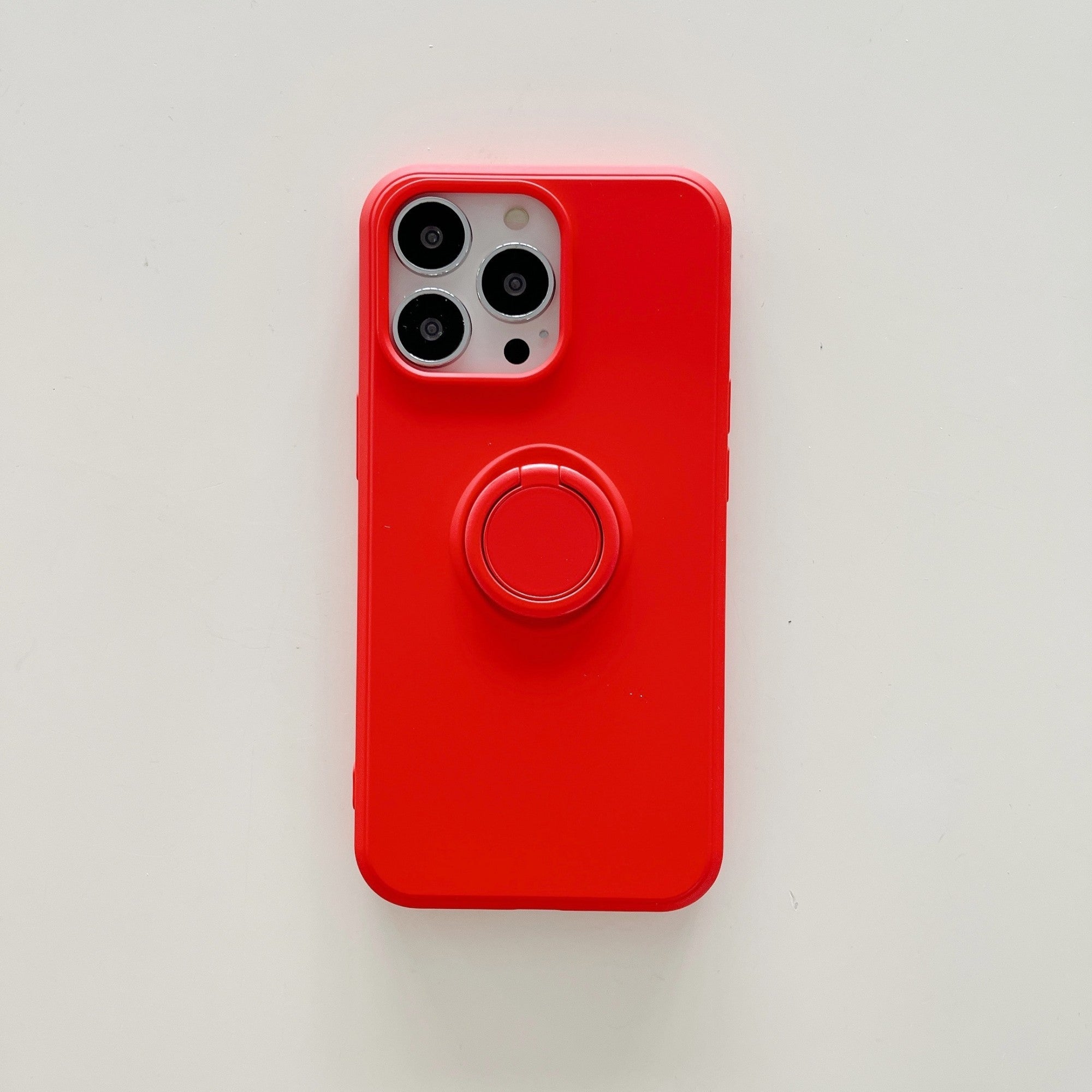 Husa protectie Flippy compatibila cu Apple iPhone 11 Pro Max Liquid Silicone Ring cu suport rotativ Rosu-2