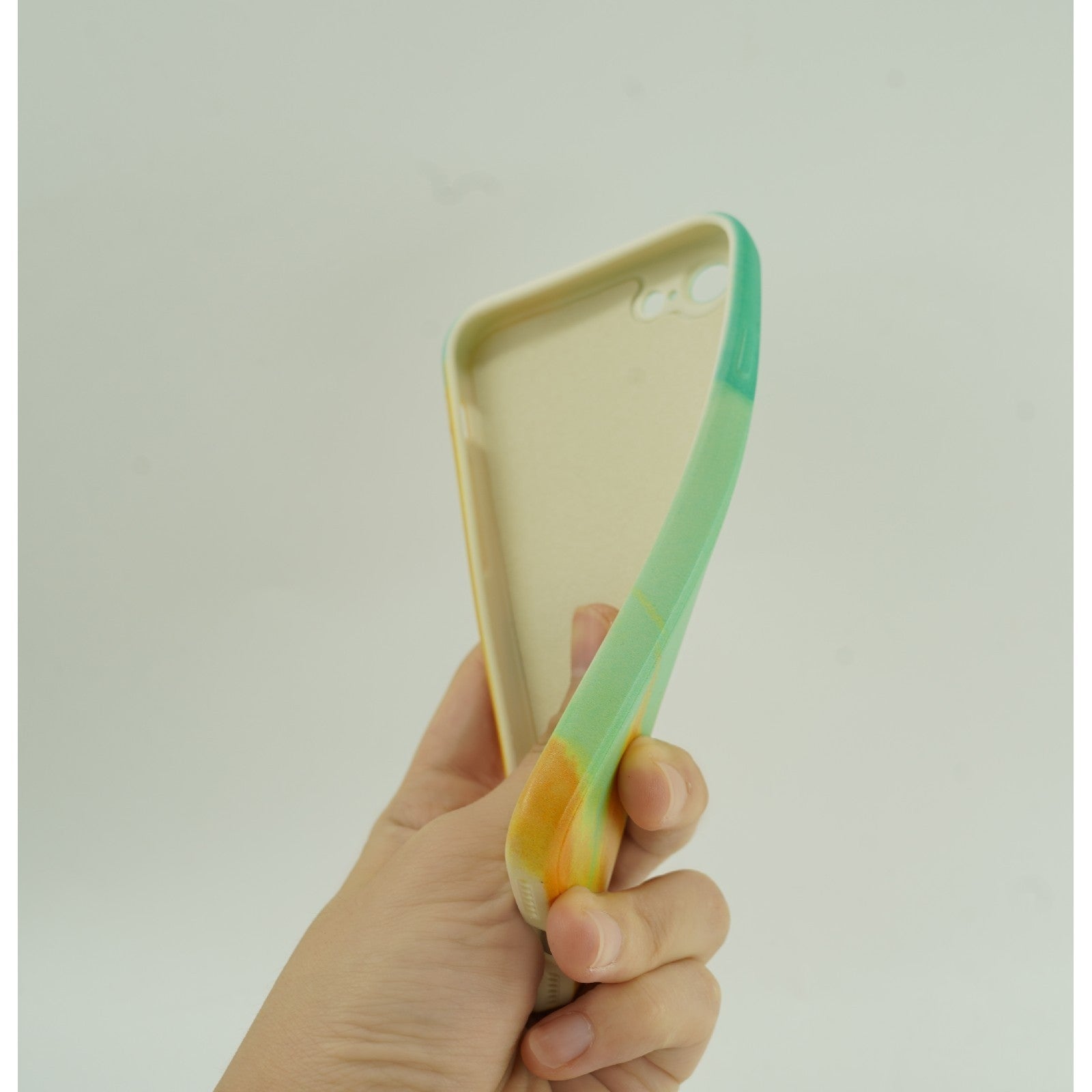 Husa protectie Flippy compatibila cu Apple iPhone 11 Pro Max Tpu Ombre, Verde/Galben/Portocaliu-5